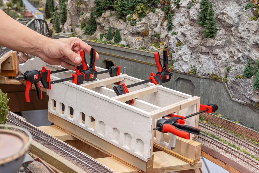 BESSEY Abrazadera con mango giratorio EZ360S-11SET, envergadura de 110 mm, alcance 40 mm, fuerza de sujeción 40 kg, innovador mecanismo giratorio de 360°, ideal para modelismo, peso 0,23 kg