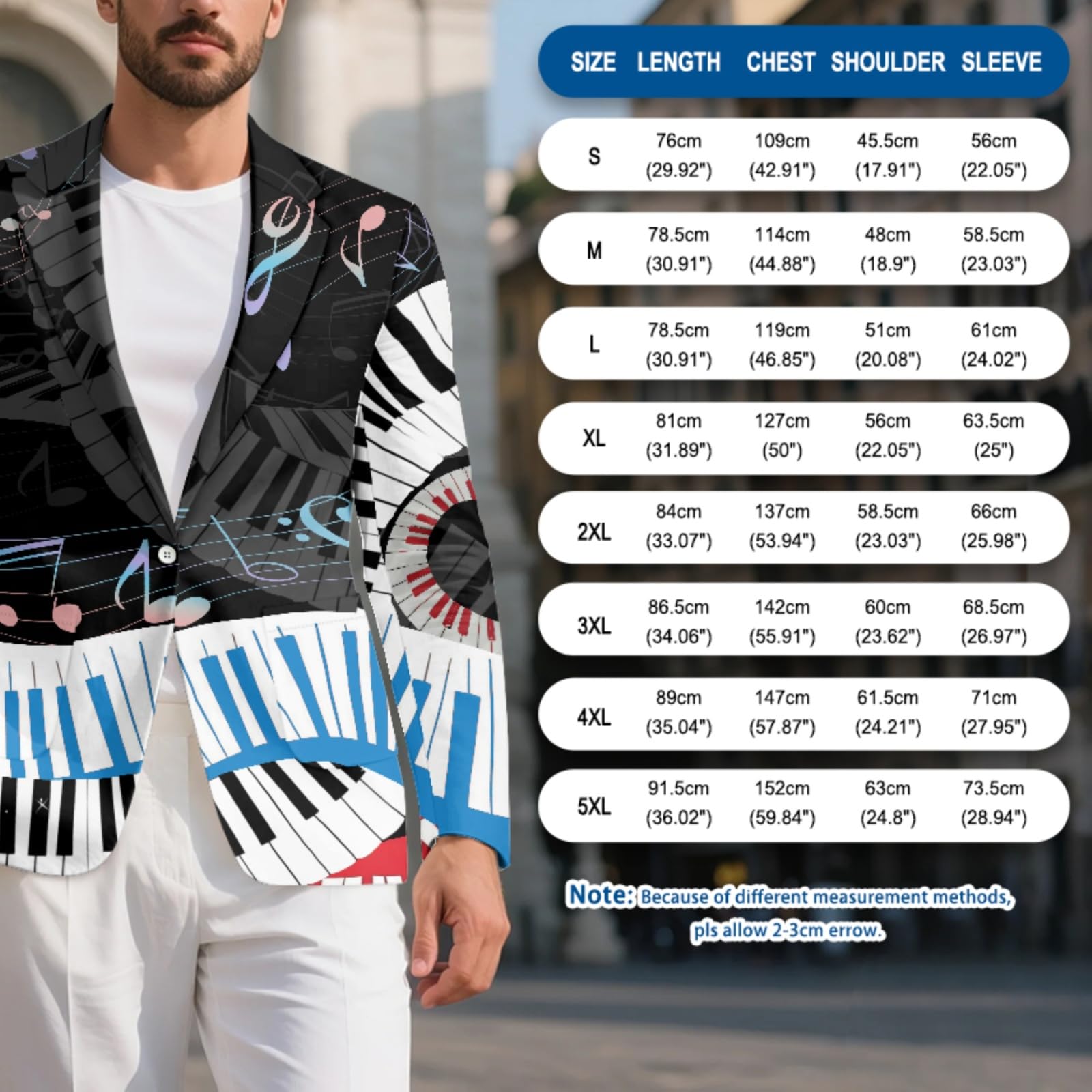 Binienty Completo da uomo con giacca e gilet stampati, 2 pezzi, vestibilità aderente, per feste, banchetti ed eventi festivi