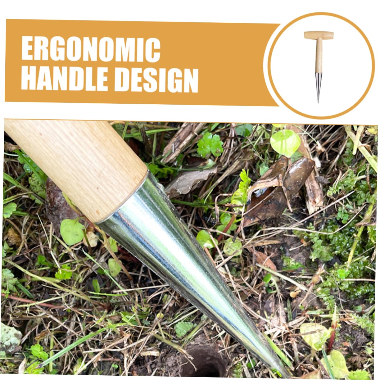 IWOWHERO Garden Tools Set Hole Digger for Plants Dibber Garden Tool Portable Lightweight Easy Handling