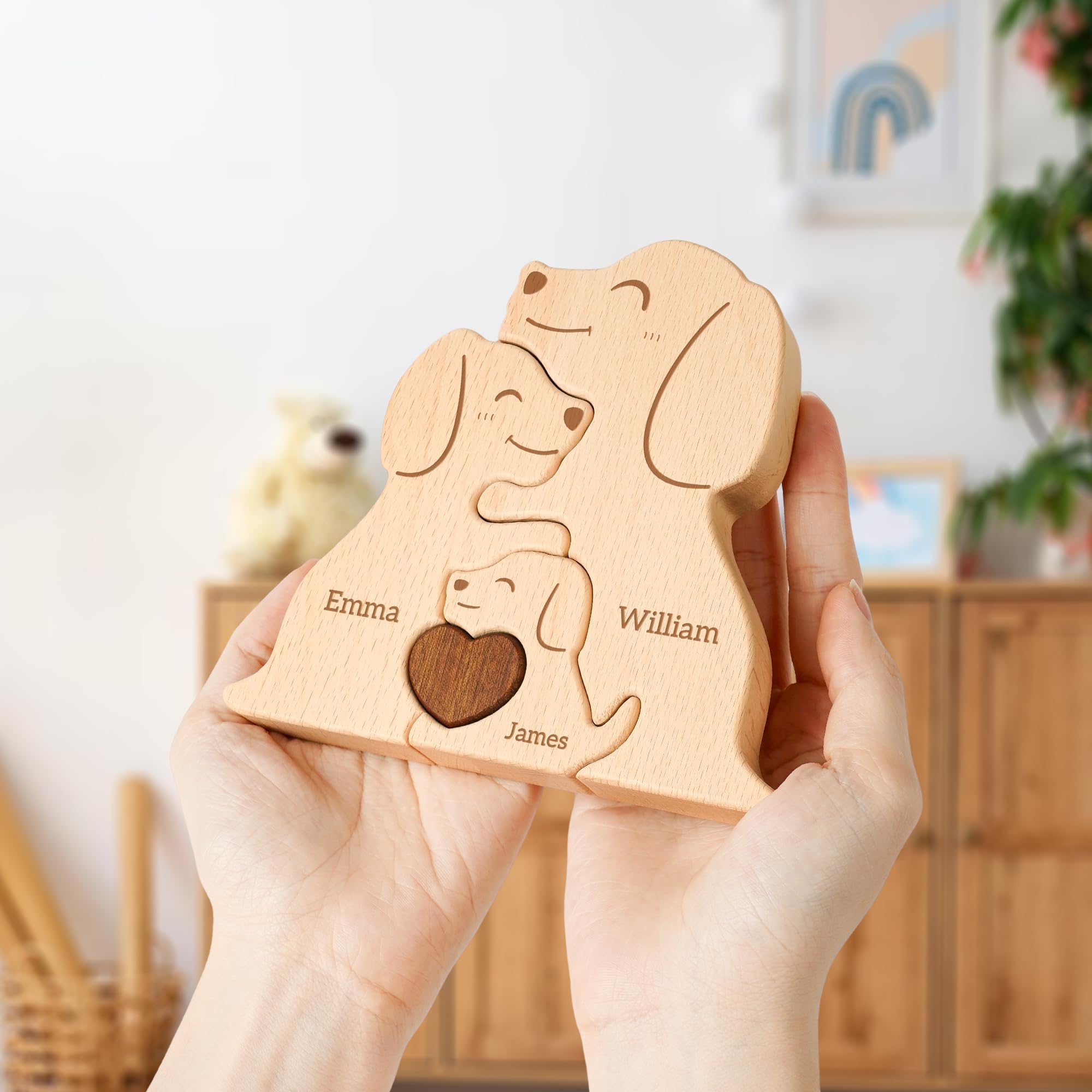 Amazon.co.jp: Customizedbee 犬の家族パズル パーソナライズされた