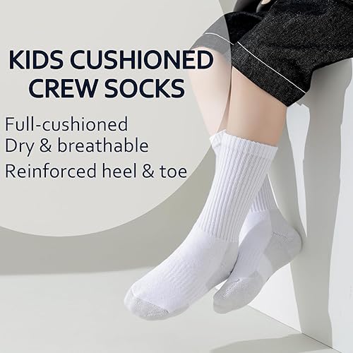 Miniatura 2 de EPEIUS Calcetines acolchados de algodón grueso para niños y niñas, 6 unidades, 4-14 años