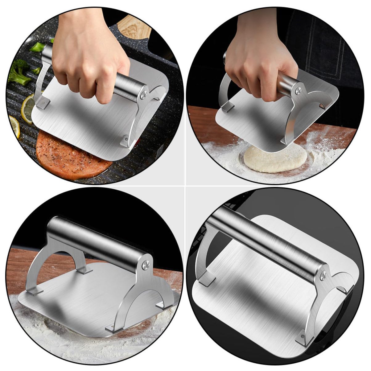Edelstahl Fleischpresse Robuste Grillpresse für Küche und BBQ