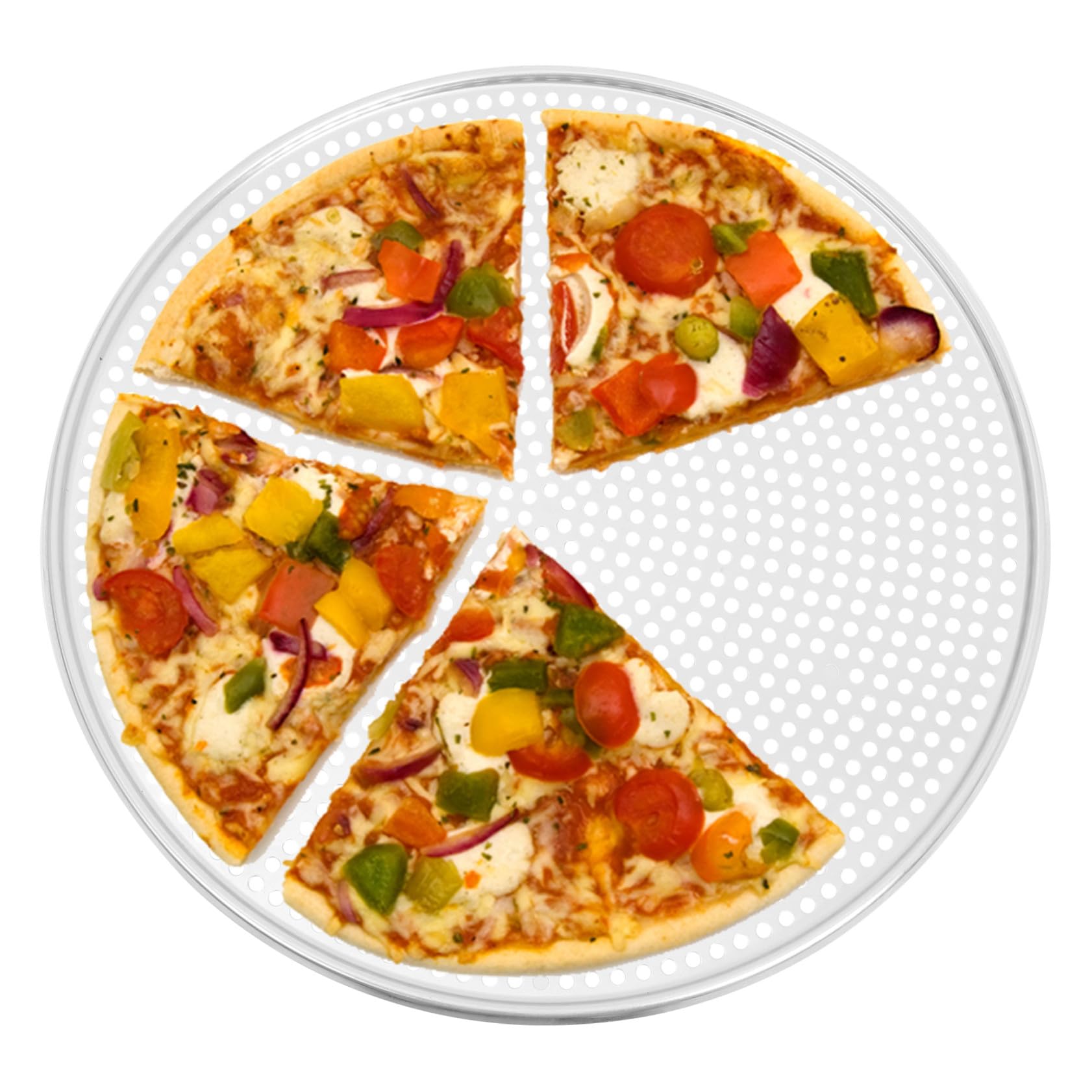 MAGICLULU Rundes Pizzablech mit Löchern Perforiertes Pizzablech für Ofen Backzubehör aus Aluminium für Frische und Gefrorene Pizza Grillen oder Backen von Meeresfrüchten und Gemüse
