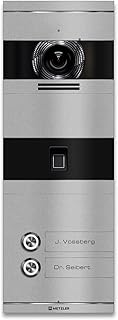 Metzler VDM10 2.0 Video Sprechanlage, Türsprechanlage mit Kamera, Fingerprint, Smartphone App, SIP, FRITZ!Box kompatibel, 2 Draht IP, Videotürklingel, 2 Familienhaus, RAL9007 Graualuminium, Niko