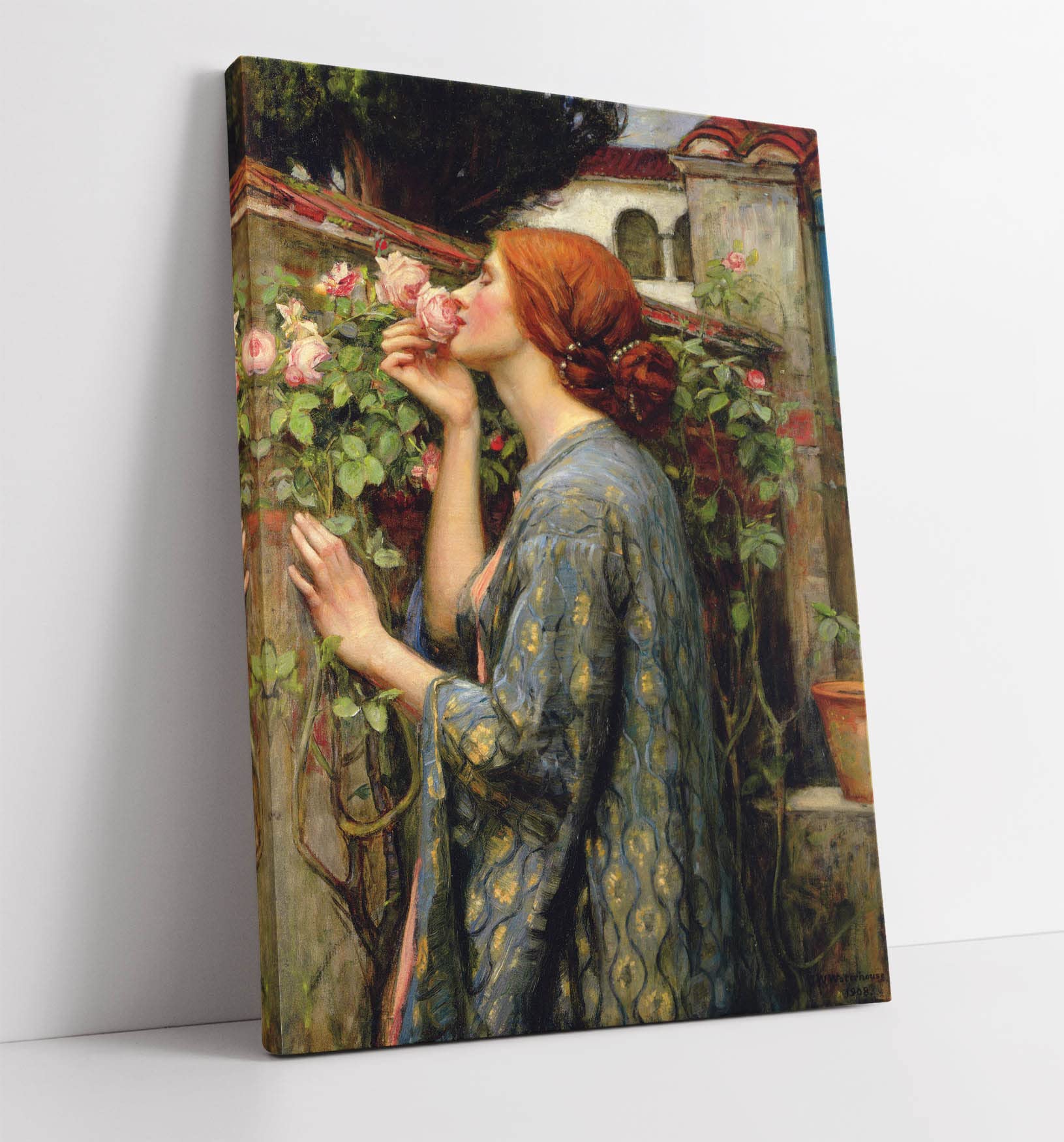 Canvasartshop Green - John William Waterhouse, The Soul Of The Rose- Canvas Wall Art Picture Print (18X12)