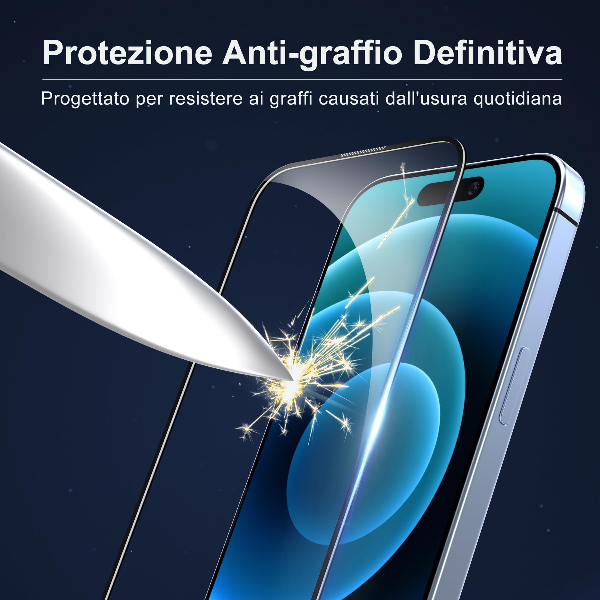 2+2 Pellicole Vetro Temperato Per IPhone 16 Pro (6.3'') - 9H, Antigraffio, Con Protezione Fotocamera - 4