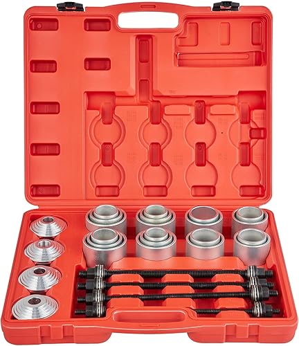 VEVOR Kit de 28 piezas de funda de tracción y prensa kit de herramientas de rodamientos de instalación de extracción de acero 45 juego de