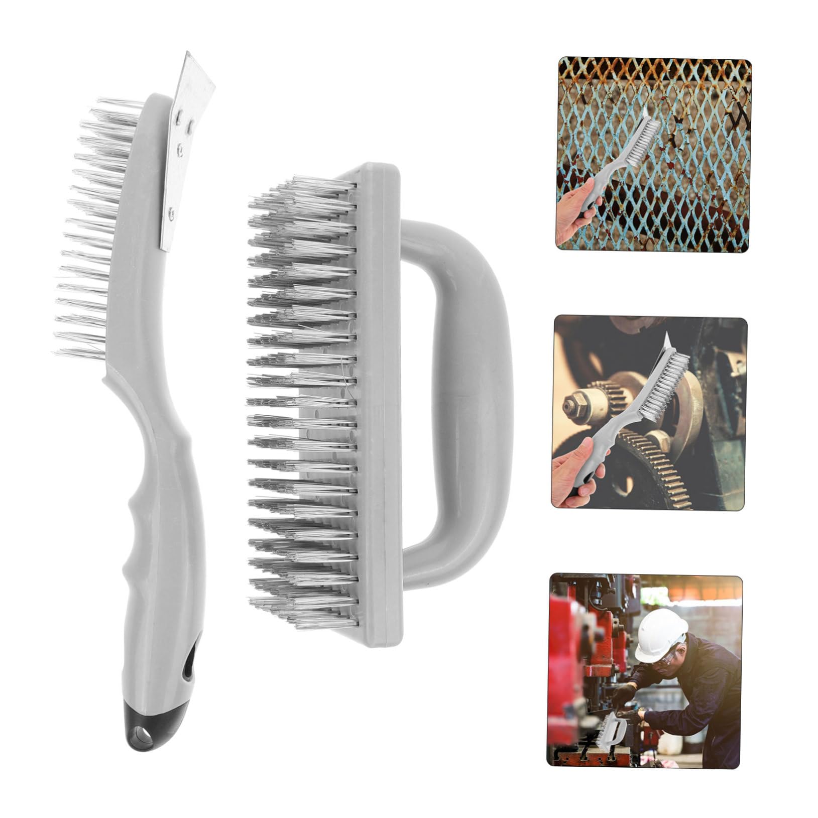 Mipcase Cepillo para Barbacoa de Acero Inoxidable, 2 Piezas Mango Ergonómico, Limpieza Rápida y Fuerte para Parrilla en Exteriores y Cocina