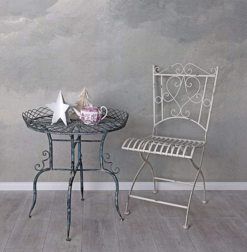 Nostalgiczne krzesło ogrodowe metalowe krzesło białe krzesło shabby chic