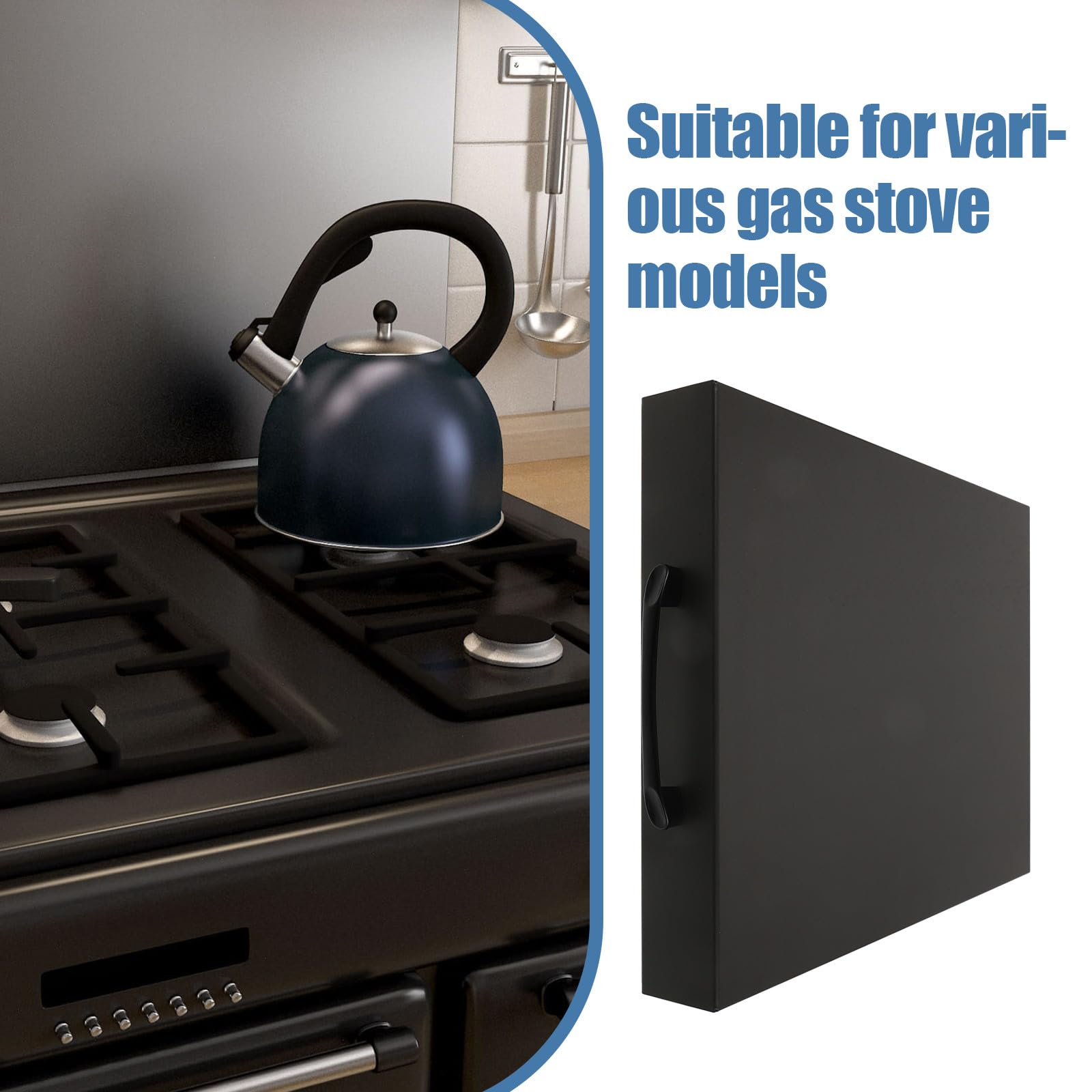 FUOYLOO Soporte Adecuado para Mesa para Estufa de Gas Antideslizante y Estructura Robusta de Aleación Negra Diseño Resistente Adecuado para Mesa para Cocina