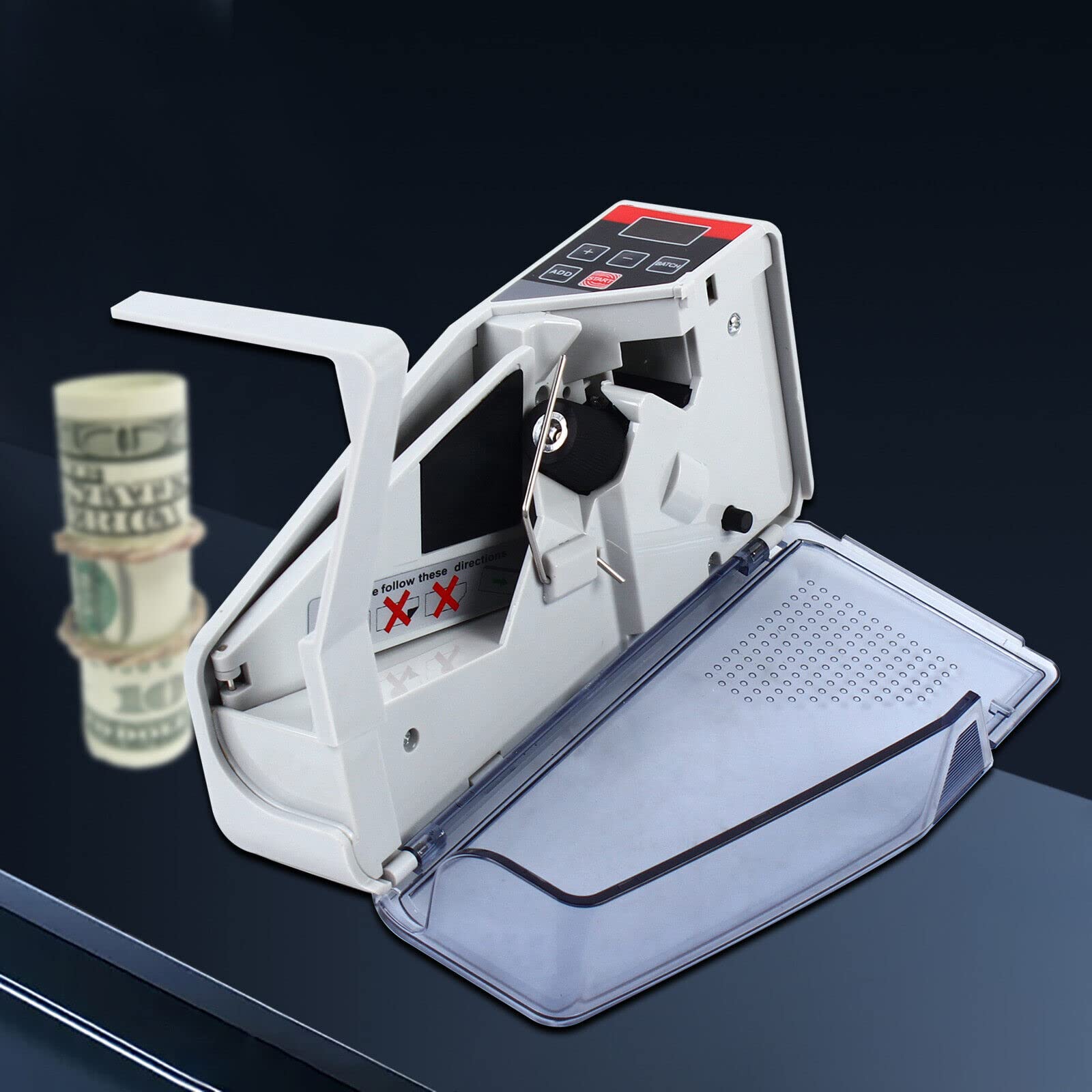 Compteuse De Billets Portable V30 - 600 Billets/minute - Écran LED, Alimentation Secteur Ou Piles - Pour Magasins, Banques - 6