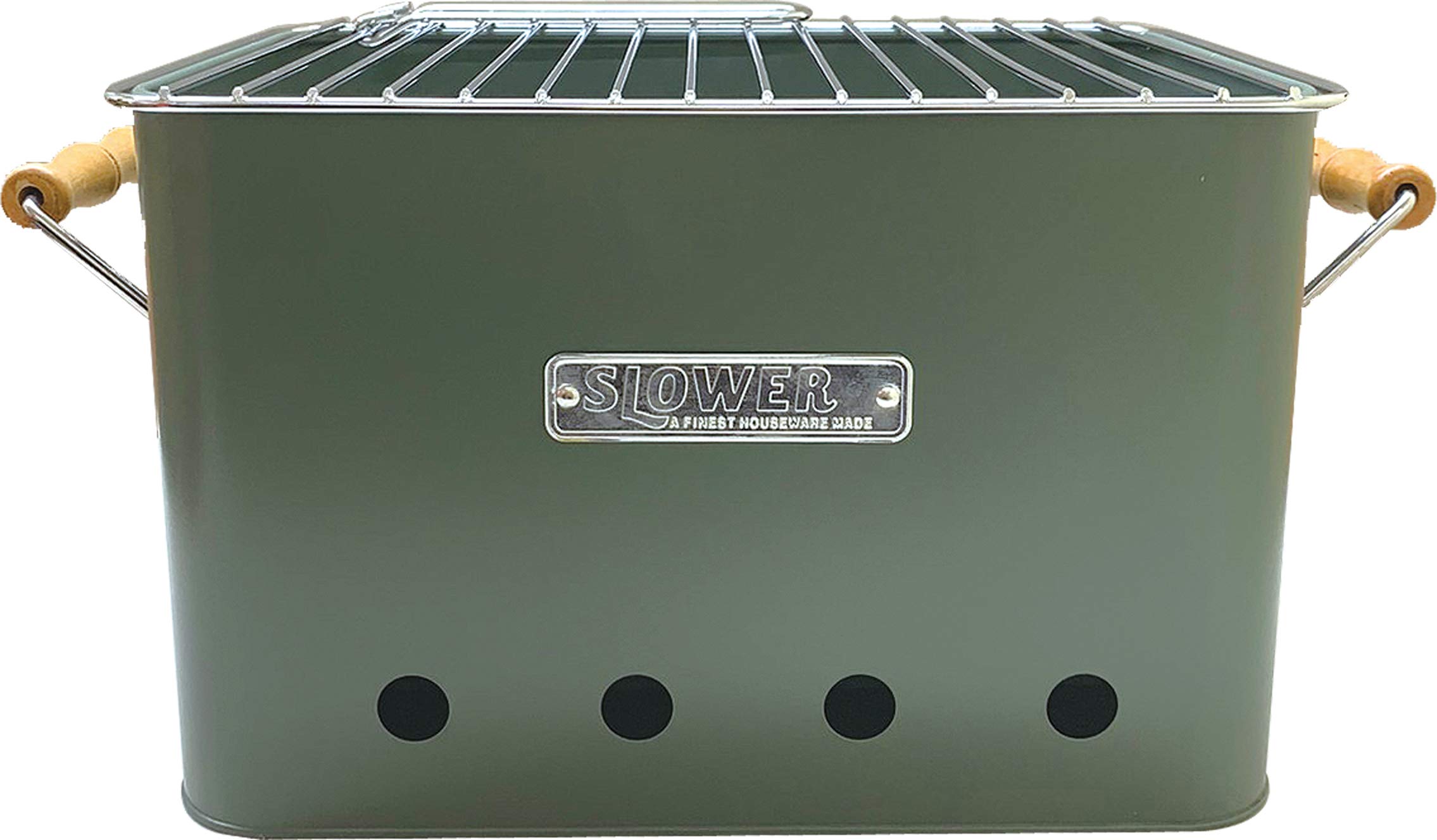 スロウワー(SLOWER) バーベキュー コンロ 卓上 焚き火台 コンパクト タイプ OLIVE (L) 2人 ~ 4人用 BBQ STOVE Alta ポータブル グリル SLW198