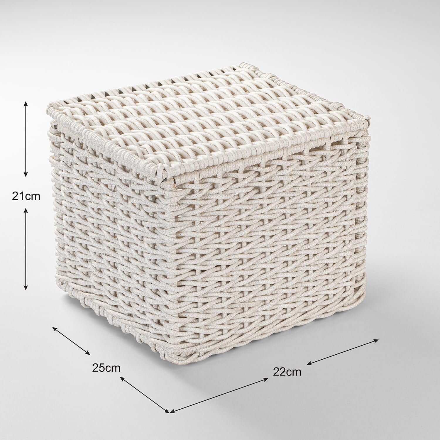 Spread Spain Waterproof Synthetic Rattan Dustbin - Premium Handwoven Waste Bin for Home, Office, Kitchen, Bathroom, Living Room & Outdoor Spaces - Off White 1