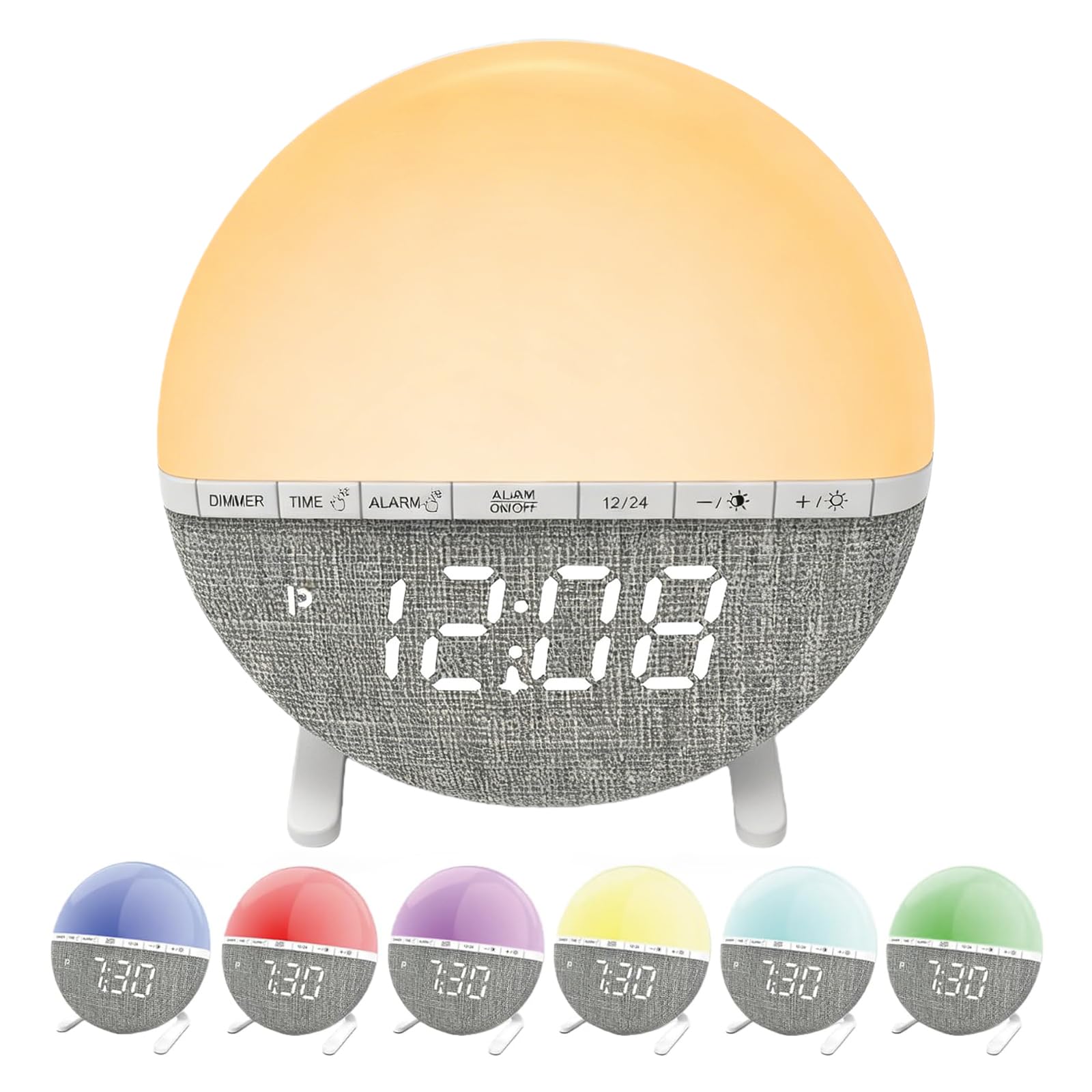 Réveil Lever de Soleil avec écran LED: Réveil Numérique, 7 Sons Naturels, Fonction Répétition pour Chambre, Adultes et Enfants