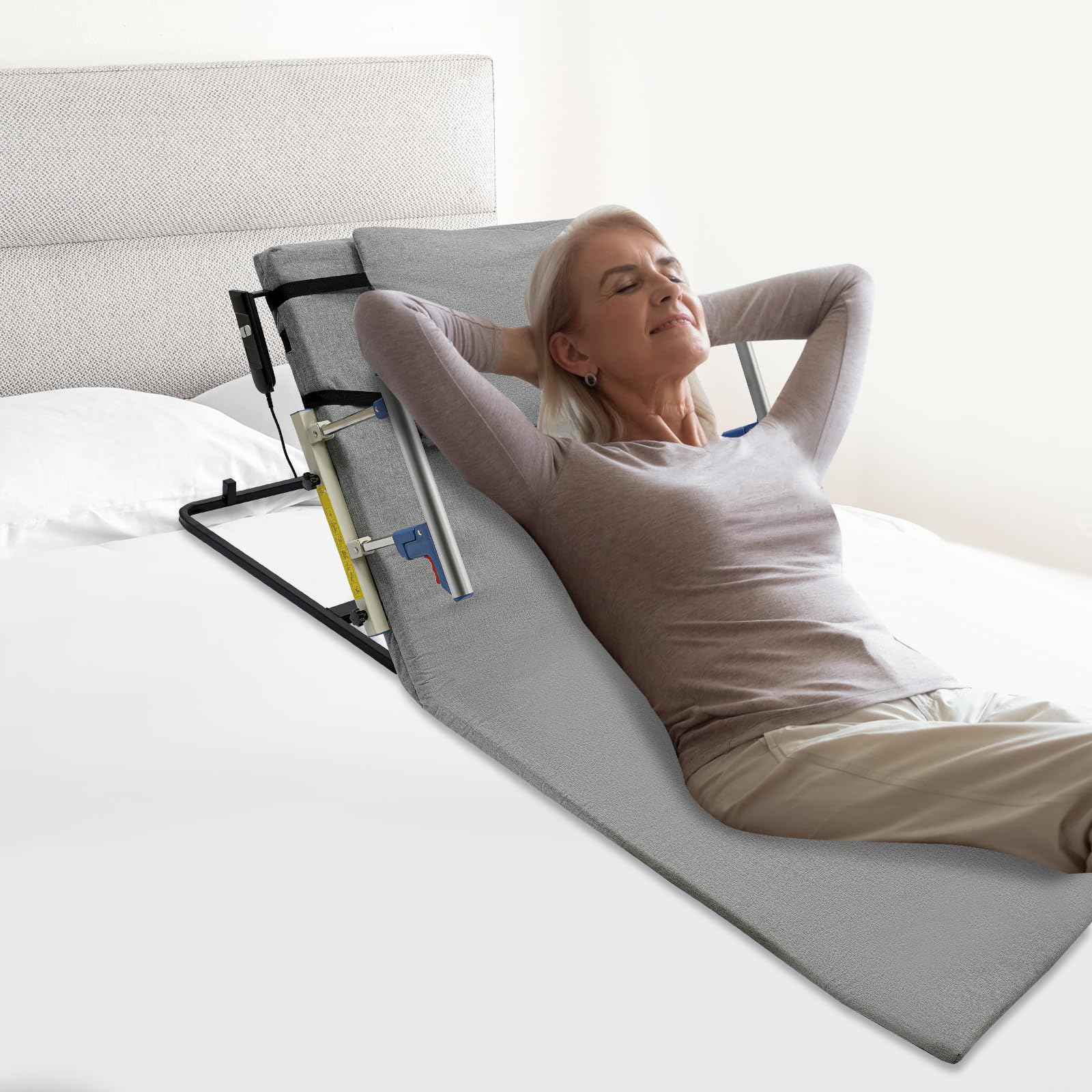 KOLHGNSE Electric Adjustable Bed Risers Elderly Fences Extender Recliner Support for Home Hospitals (Gray)