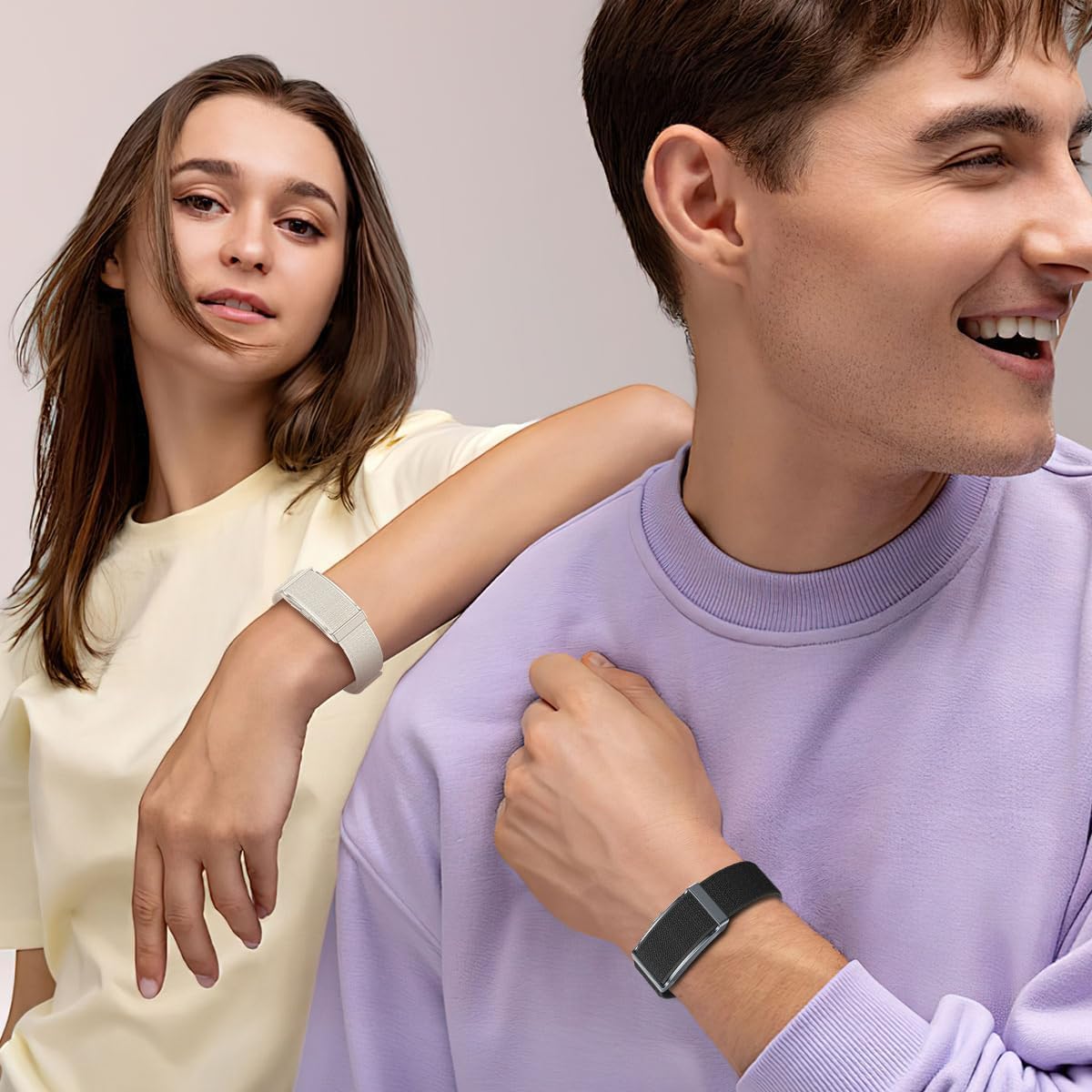 Braccialetto intelligente per la salute, fitness tracker, cardiofrequenzimetro, monitoraggio del sonno, contapassi, modalità multi sport, impermeabile, cinturino in silicone e nylon