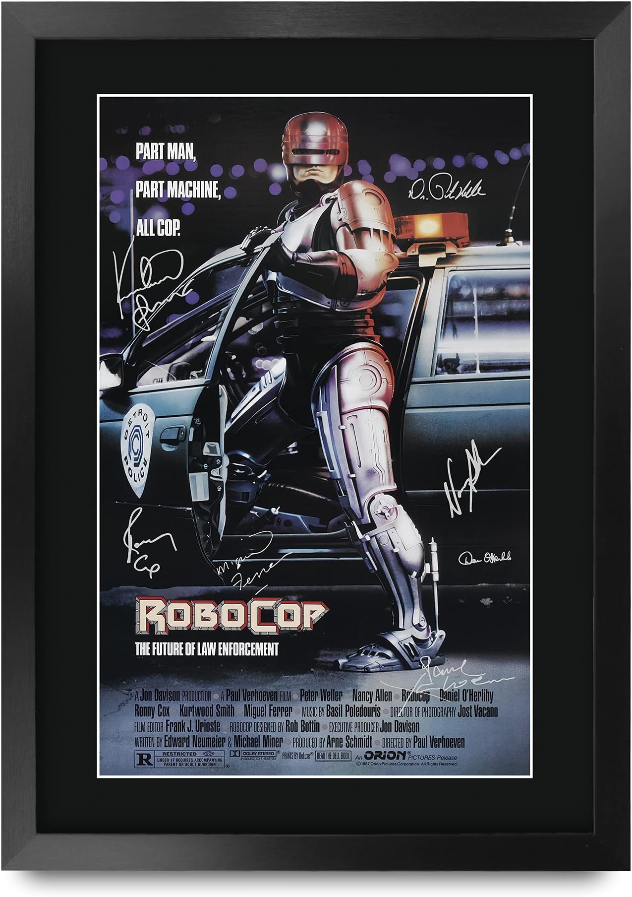 HWC Trading RoboCop Gifts Printed Poster Signed Autograph Picture for Movie Memorabilia Fans - A3 Framed