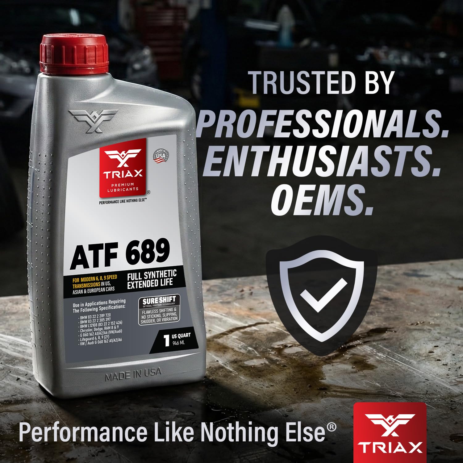 TRIAX ATF 689 Full Synthetic – Para Transmisiones Automáticas ZF 6HP 8HP 9HP – Compatible con Jeep Chrysler Dodge RAM Audi BMW Land Rover Mercedes Benz Porsche y Más – 946 ml (4,73 L (5 Quarts))