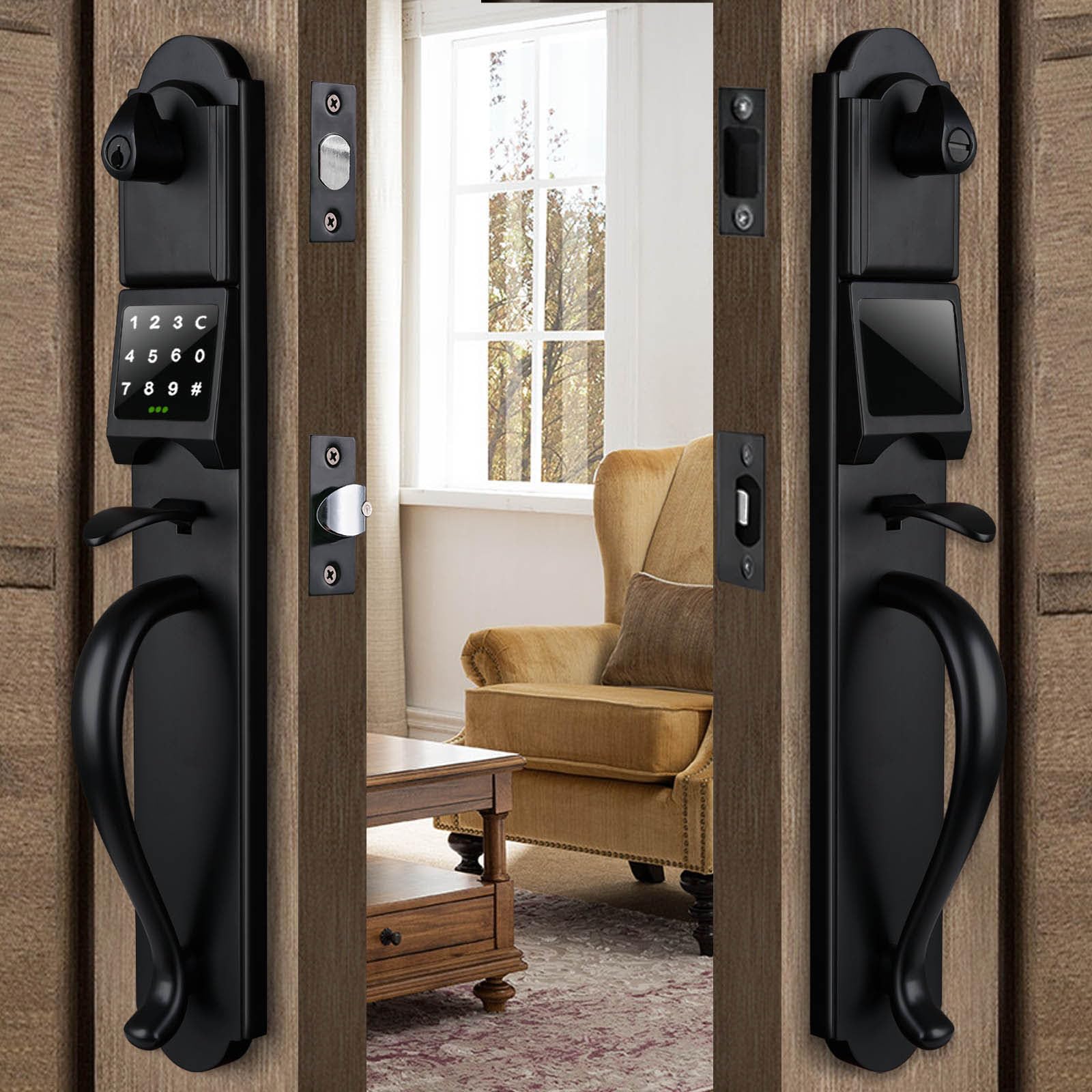 HISAFE Keyless Entry Door Lock with Handle Set, Left Hand