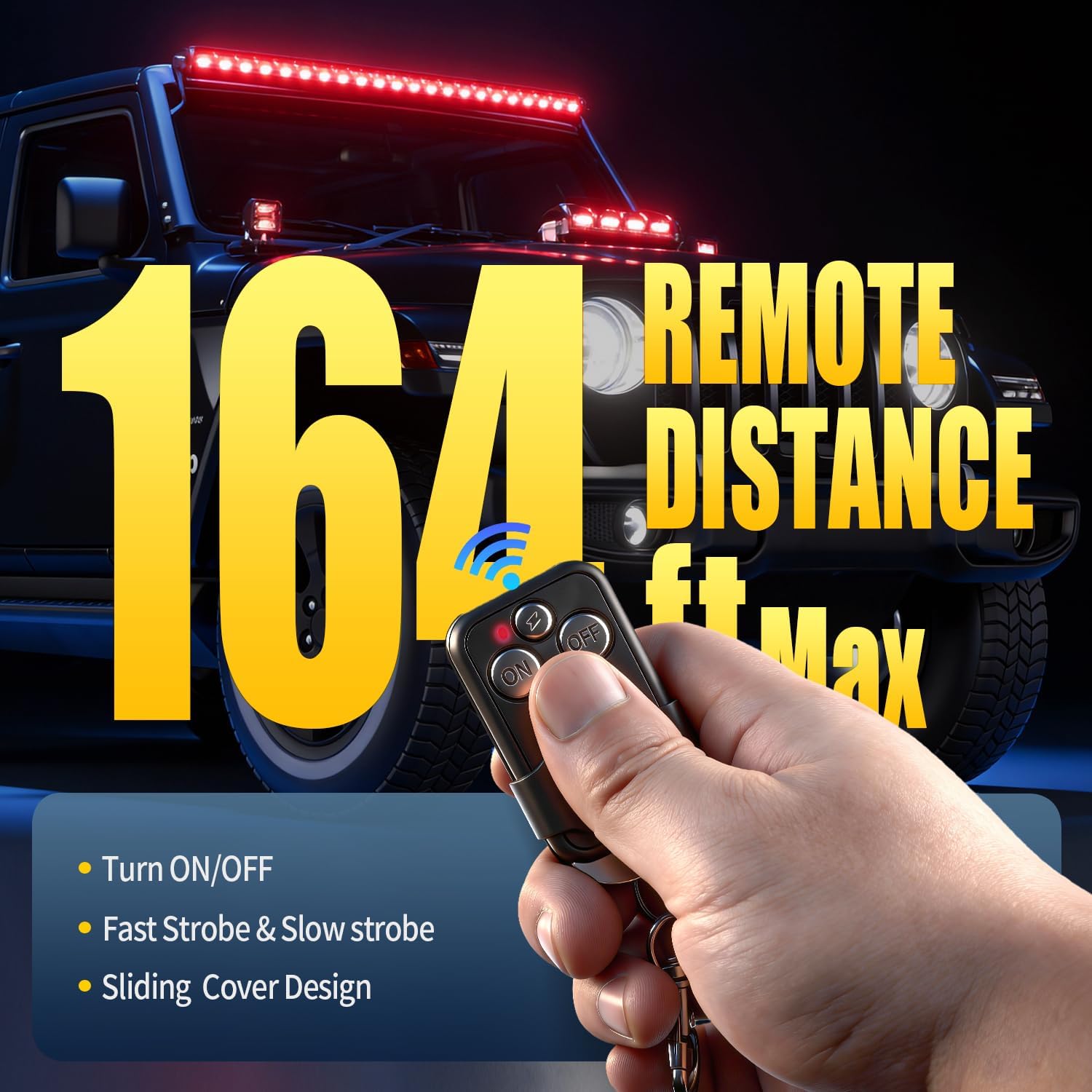 JHE LED Light Bar Remote Wiring Harness/Wireless Remote Wiring Harness for LED Light Bar/Driving Light/Fog Light/Pods Light/Work Light, Supported Current is 30A,Support Power is 300W