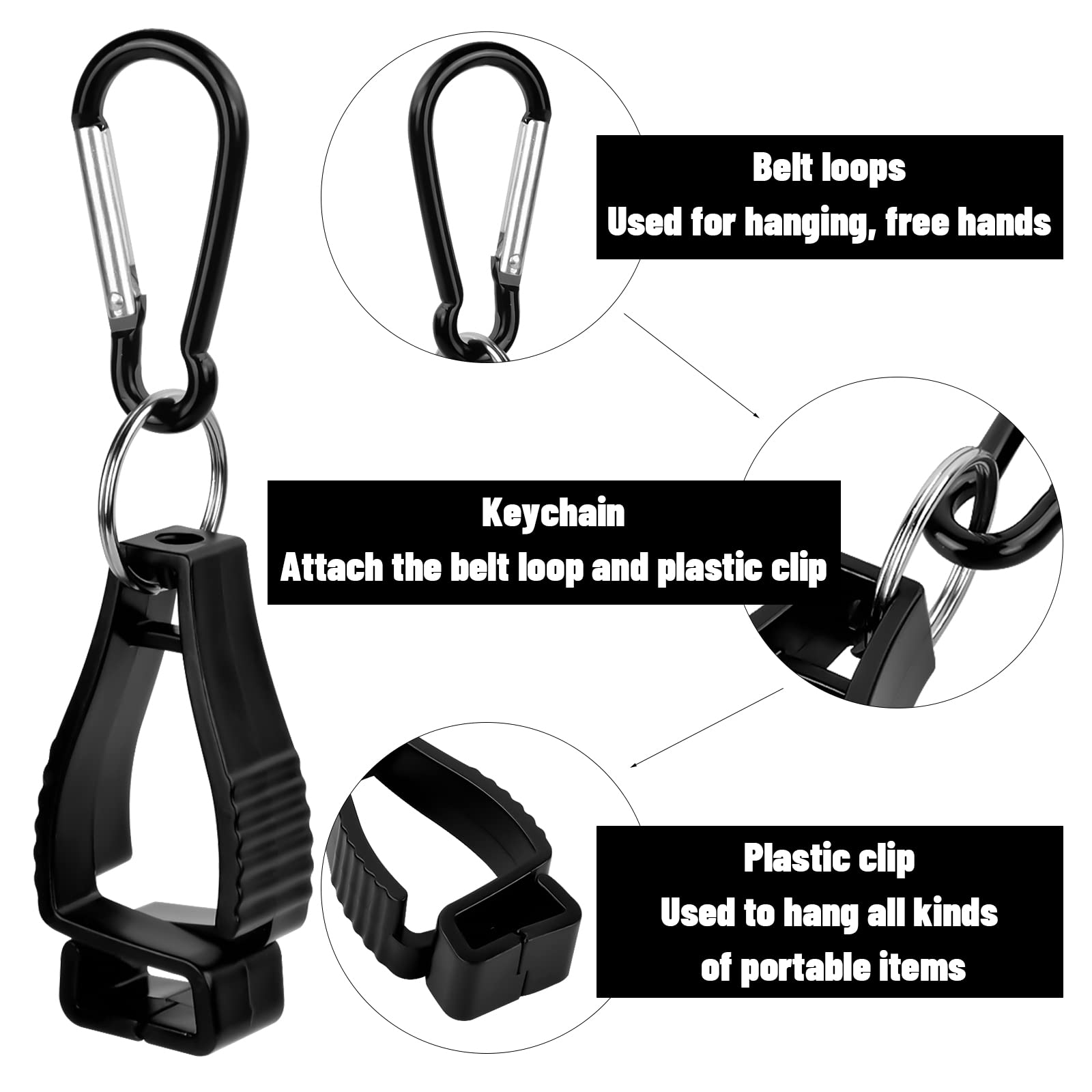Heavy-Duty Glove Clips For Work Belts - Tool Holder For Gloves, Towels & Outdoor Gear