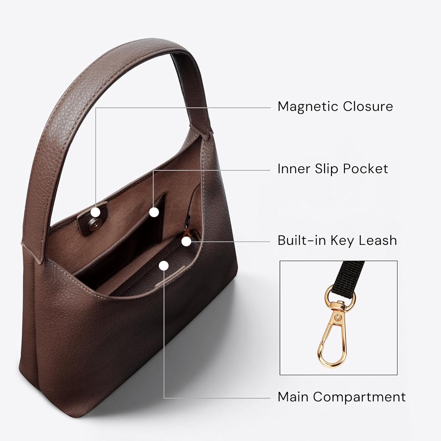 Shoulder Bag for Women, Slouchy Hobo Purse, Soft Vegan Leather Hobo Bag Handbag, Tr... - Image 4