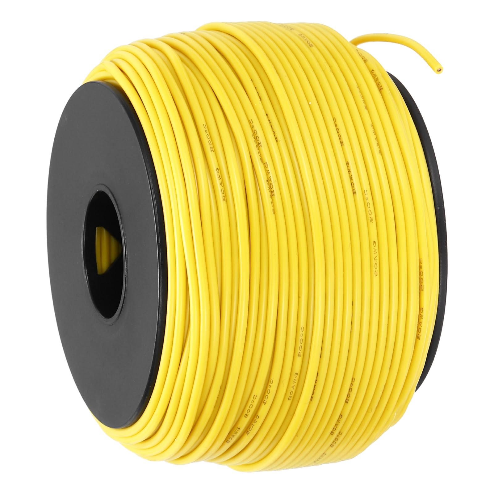 sourcing map 20 AWG Flexible Silicone Wire 91.5m/300ft, 20 Gauge Tinned Copper Electrical Stranded Wire 200 Celsius/392 Fahrenheit High Temperature Hookup Spool for DIY Model Wiring, Yellow