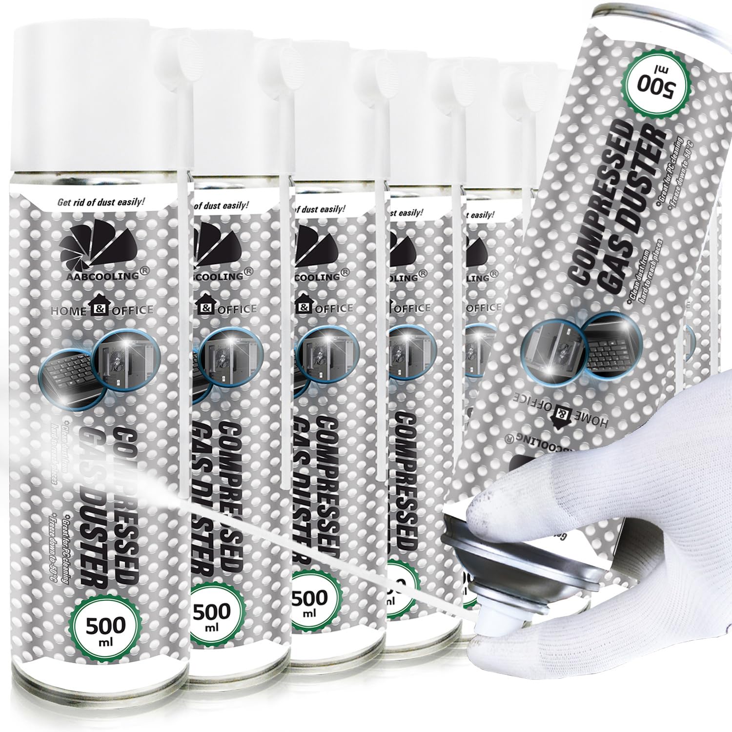 AABCOOLING Home und Office Kältespray Reiniger 9x 500 ml bis -50°C, Icespray für Schnelles Einfrieren, Kaltreiniger, Kälteschock Motorpflege, Servicespray, Reinigung, Eisspray