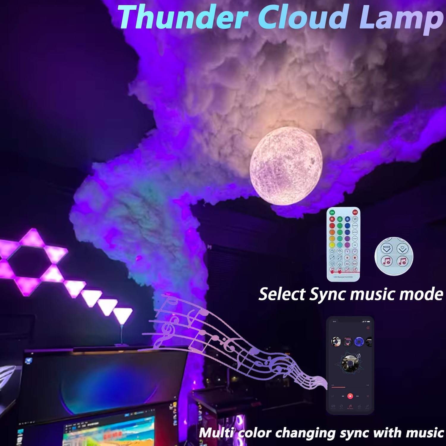 Luci a LED a nuvola per soffitto, soffici illuminazione d'atmosfera per camera da letto, sala giochi, feste, garage, club, bar, fai da te creativo 35 m