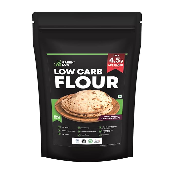 Buy Green Sun Low Carb Flour 1 Kg Only 4.5 g Net Carbs Per Roti