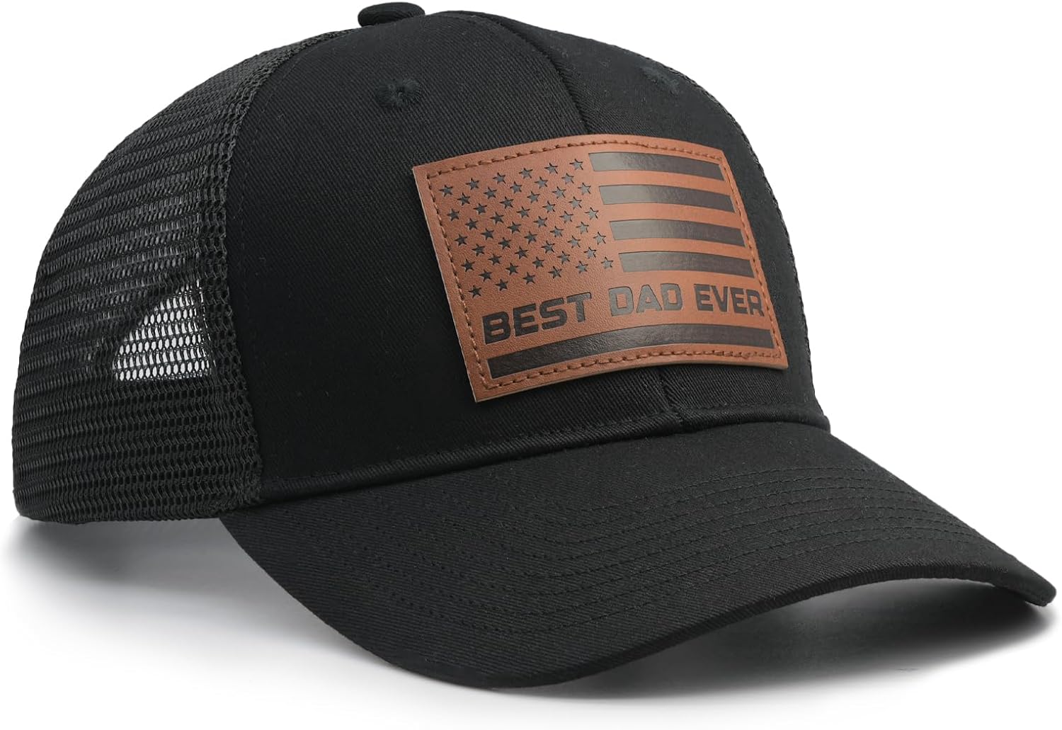 Best Dad Ever American Flag Trucker Hat, Fathers Day Birthday Gifts for Dad Husband from Daughter Wife Son - Image 3