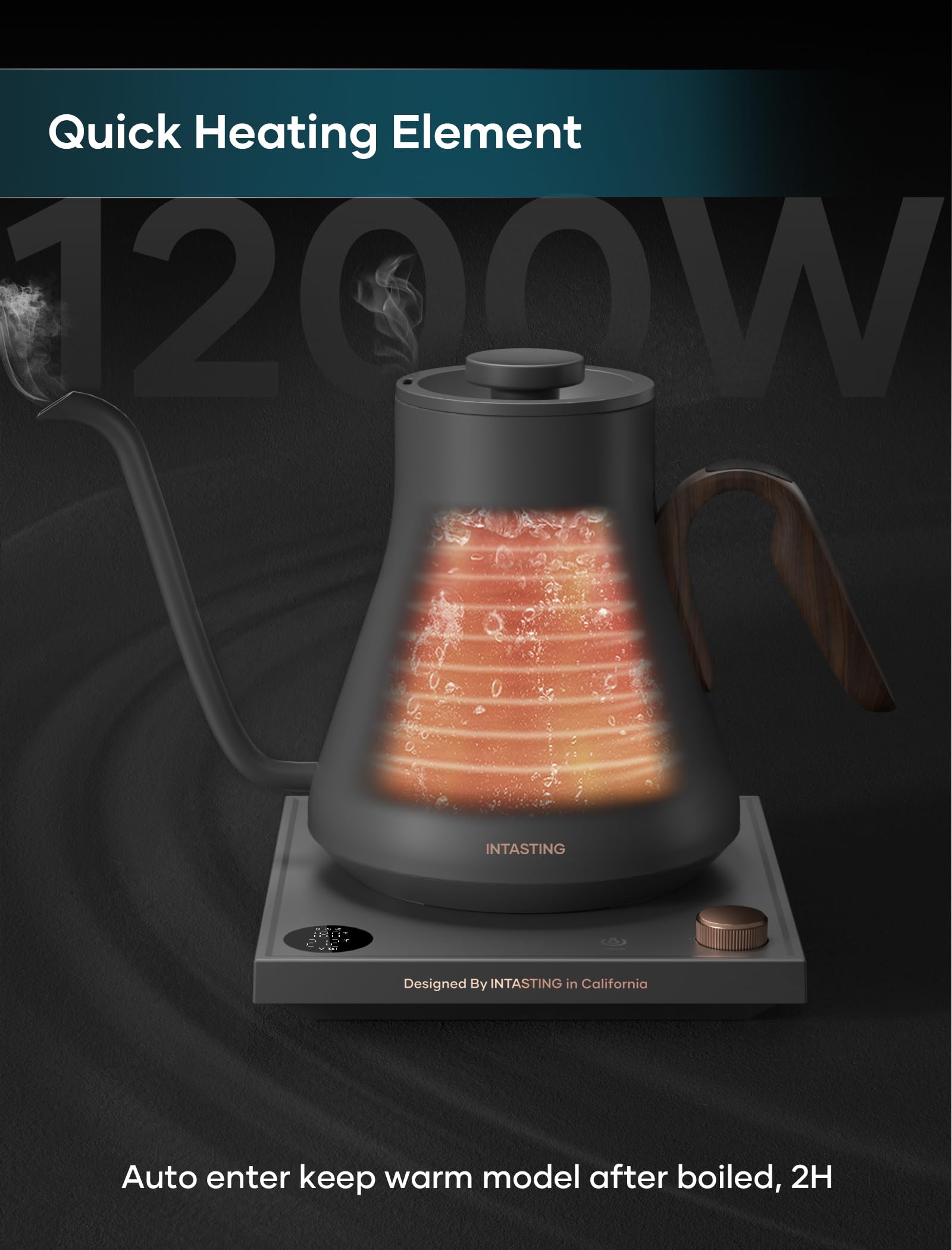 Amazon | 電気ケトル INTASTING グースネック 電気ケトル ±1℉ 温度制御