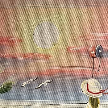 Amazon.co.jp: 手書き油絵 海を眺める少女 額付 絵画 インテリア