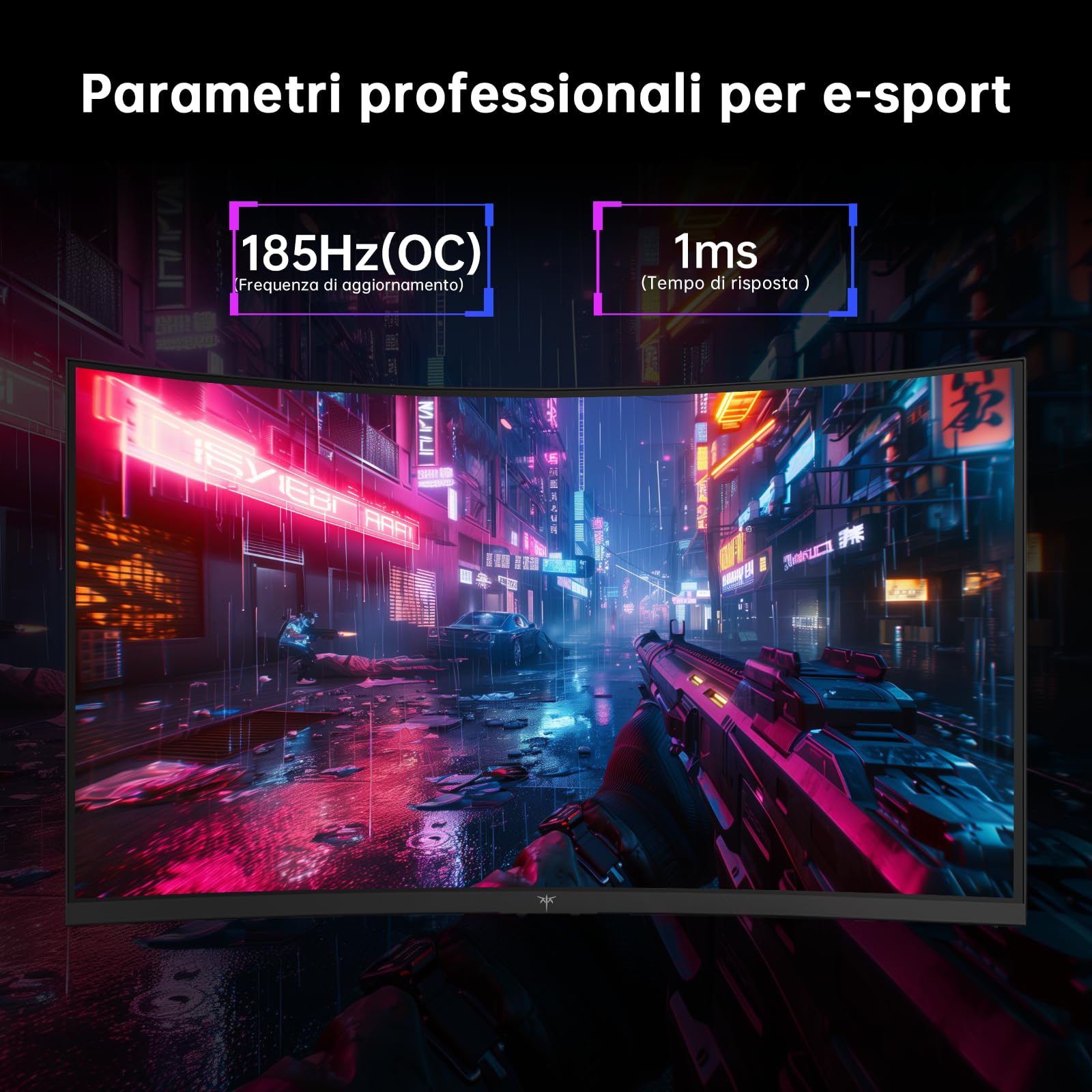 KTC Monitor Gaming Curvo 32 Pollici QHD 185Hz 1ms HVA 1500R 96% DCI-P3 HDR10 VESA 100×100mm H32S5