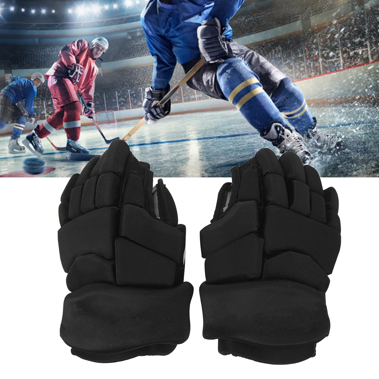 Srliya Hocky Player Glove Hocky Bendable Finger Protective Gloves for Ice Hockey Floorball Roller Hockey (8 Inch)