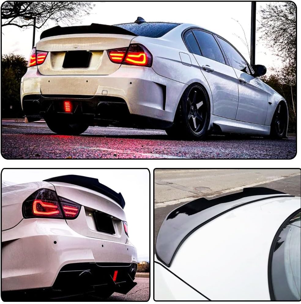 E90 Gloss Black Trunk Spoiler for BMW 3 Series E90 M3 Sedan 2008-2012 & E90 Sedan 2006-2011 325I 328I 330I 335I Fiberglass Rear Boot Lid Highkick Spoiler Wing Lip Factory Outlet