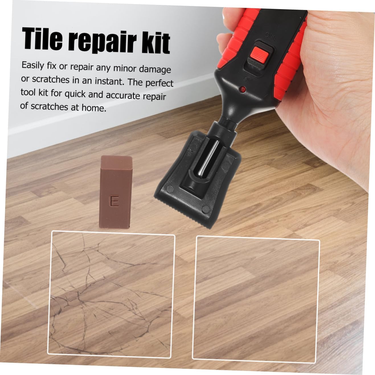 CALLARON 1Set Wood Floor Repair Kit Manual Furniture Restoration with Strong Wax Blocks for for Scratches and Damage Hardwood Laminate and Vinyl Surfaces
