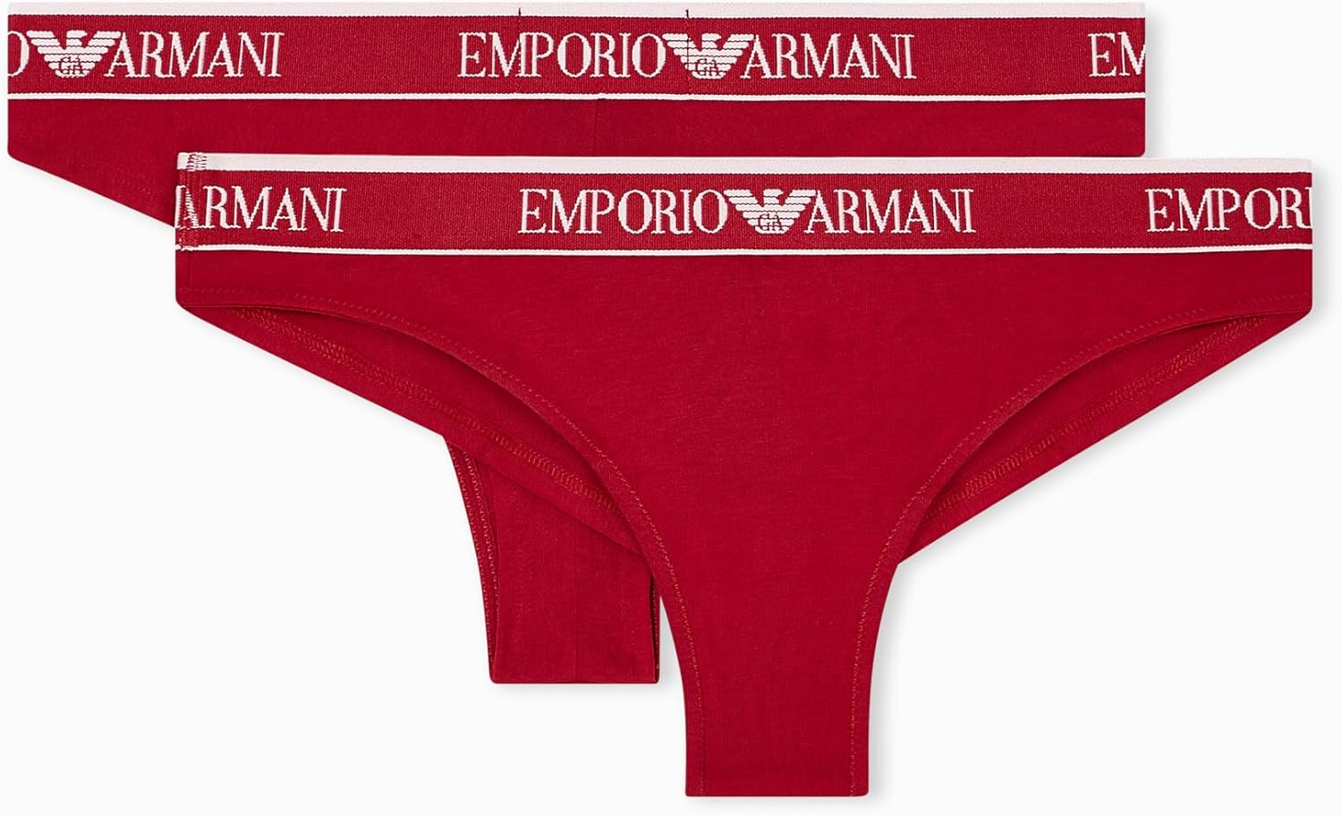 Emporio Armani Women's Iconic Logo Band 2 Pack Brazilian Brief