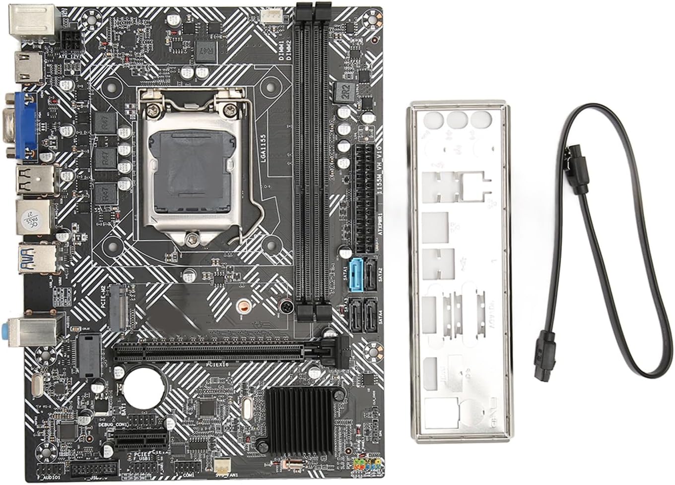 Vikye M ATX Motherboard, B75M VH LGA 1151 Slot DDR3×2 16GB Motherboard, SATA 3.0, USB 3.0×2, USB 2.0×2, 4 Pin 24 Pin Power Supply, M.2 NVME PCIe X16 Motherboard