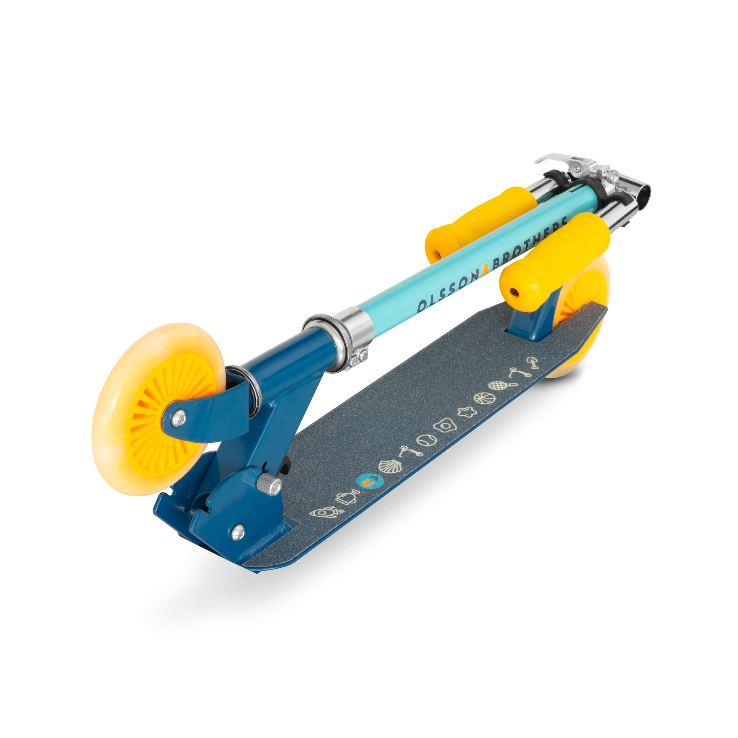 Patinete Niño con Luces LED OLSSON Rocket - Manillar Altura Regulable (70-87cm) con Giro 360º - Ruedas PU 120mm con Luces LED - Rodamientos ABEC 7 - Freno Trasero - Plegable