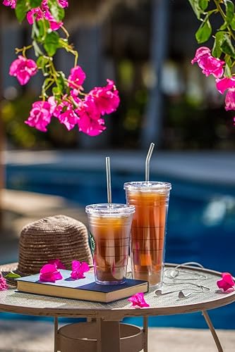 Miniatura 3 de Hummingbird Glass Straws Popote reutilizable transparente de 0.354 x 0.276 in de largo, diseñado para vasos estilo Yeti y Starbucks, fabricado con