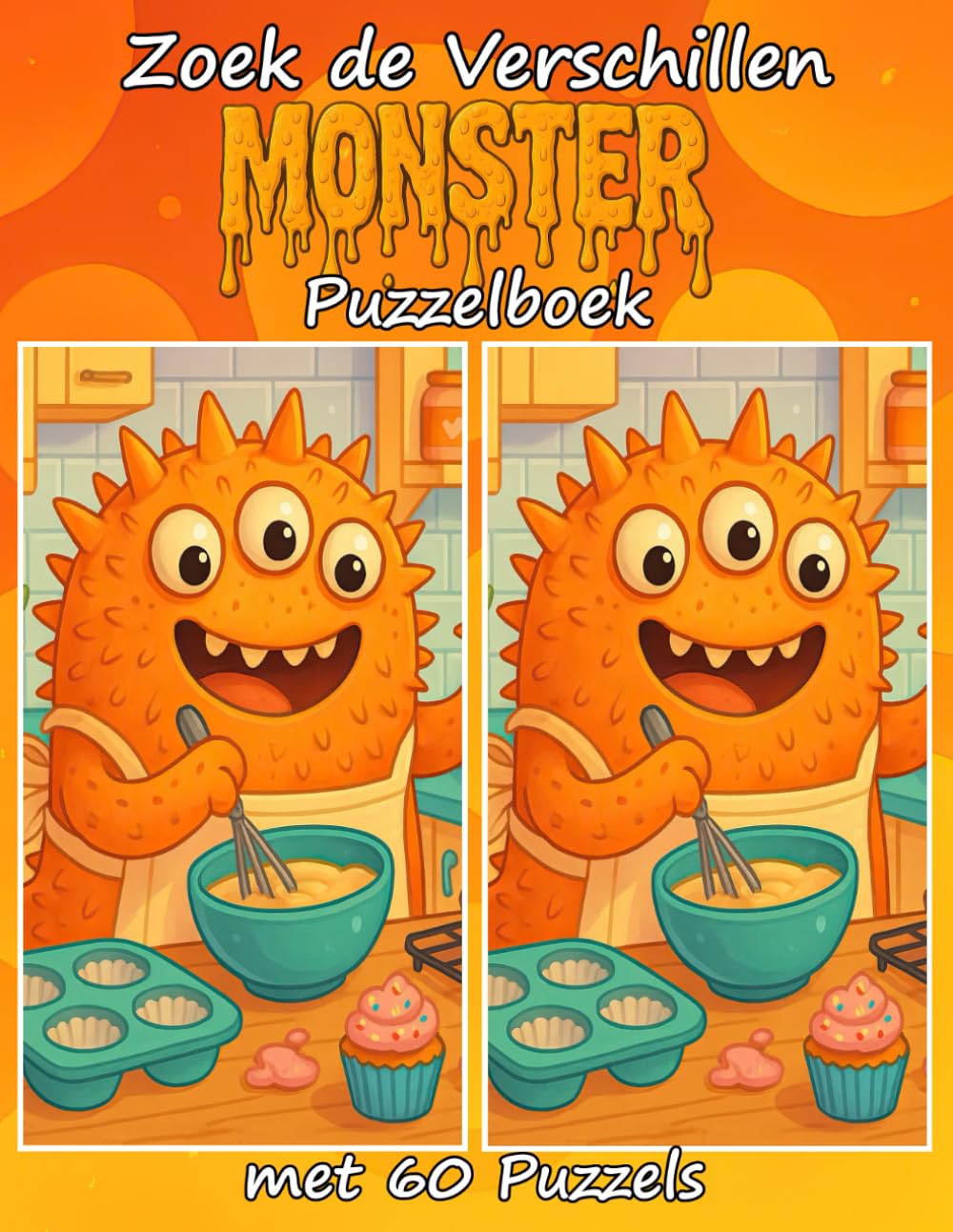 Zoek de Verschillen MONSTER Puzzelboek met 60 Puzzels: Grappige zoek-de-verschillenpuzzels met monsters voor kinderen, tieners en volwassenen