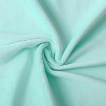 44W Minky Fabric by The Yard, 1 Yard Pre-Cut Minky Fleece Fabric Cuddle Minky Fabric, 4-Way Stretch Soft Plush Fabric Solid Minky for Blanket, Pillow Cover, Scarf, Sewing1Y,Light Blue