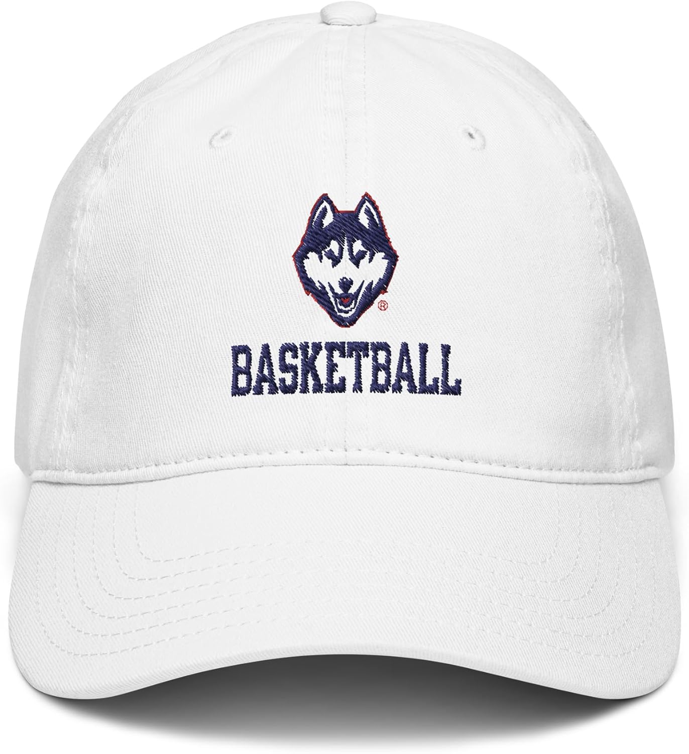 Connecticut Huskies Basketball White Officially Licensed Adjustable Baseball Hat