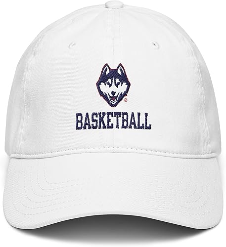 Miniatura 2 de Elite Authentics Connecticut Huskies - Gorra de béisbol ajustable con licencia oficial, Blanco