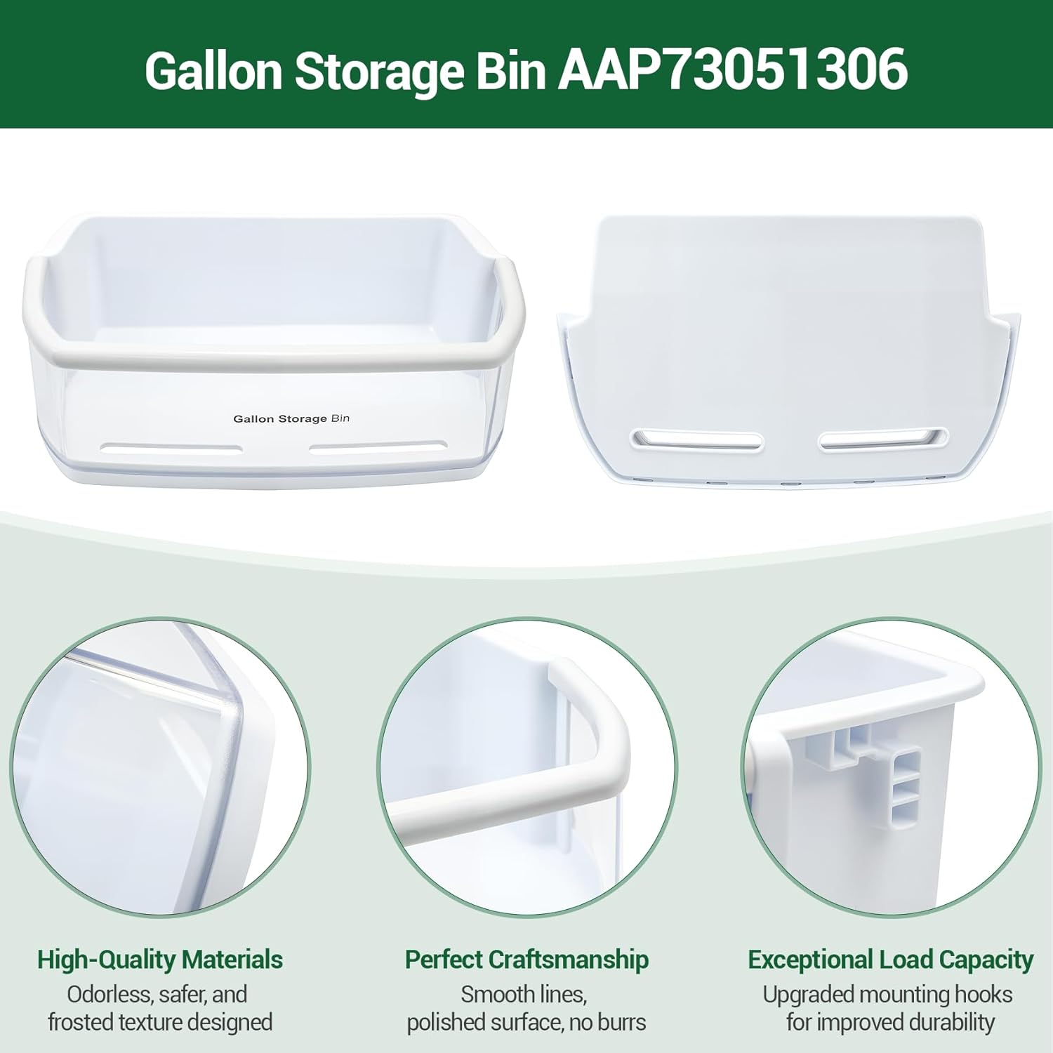 AAP73051306 Door Shelf Bin Compatible with lg Refrigerator: LFXS24623B, LFXS24623D, LFXS24623S, LFXS24623W etc, Door Basket Assembly AAP73051307, AP5973633, PS11706738, EAP11706738, MAN619485, 3380154