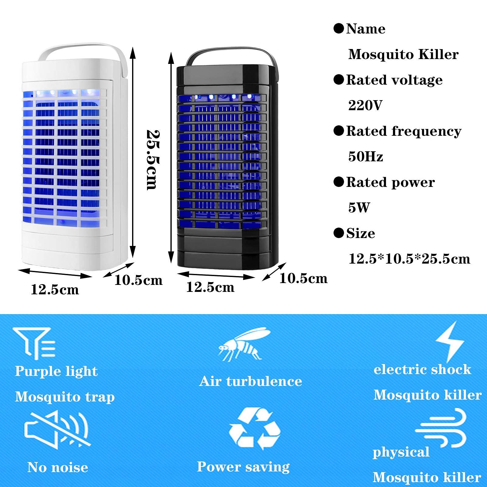 Lampada elettrica anti-mosche, lampada anti-zanzare, repellente elettrico per zanzare, trappola fisica per zanzare, utilizzata per uccidere zanzare, mosche, killer commerciali, lampada trappola per in