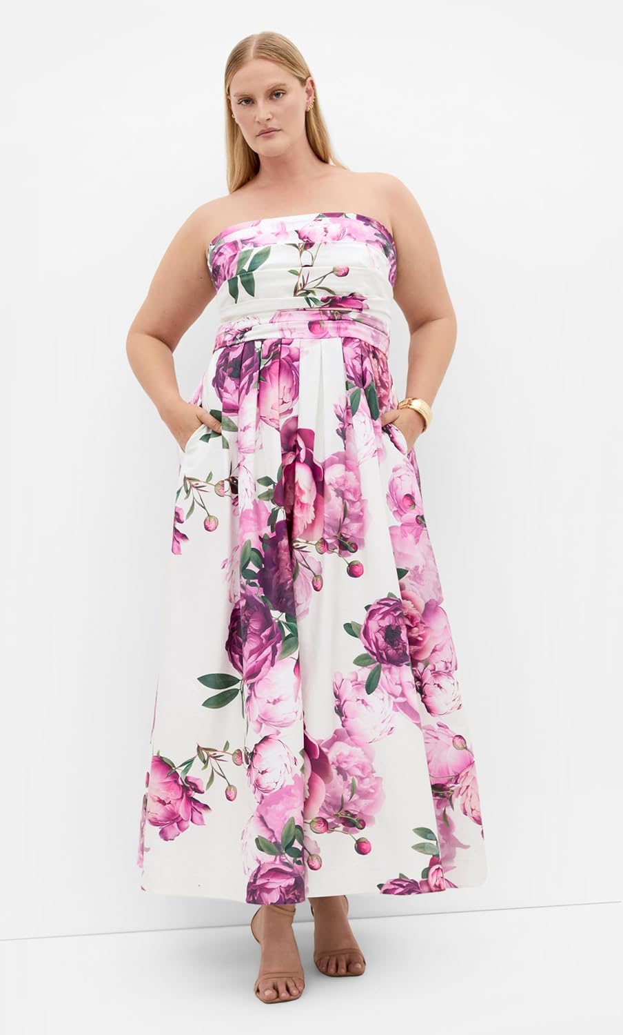 City Chic Plus Size Dress - Rosalee Sleeveless Print Maxi