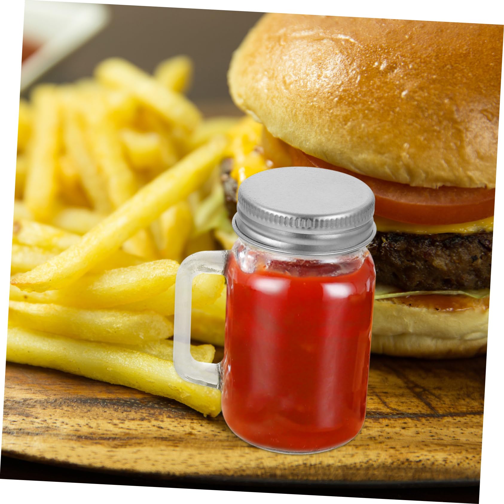 16 Stück Kleine Glasbehälter mit Henkel und Deckel 60ml Wiederverwendbare Vorratsgläser aus Glas für Marmelade Kerzen und Anlässe