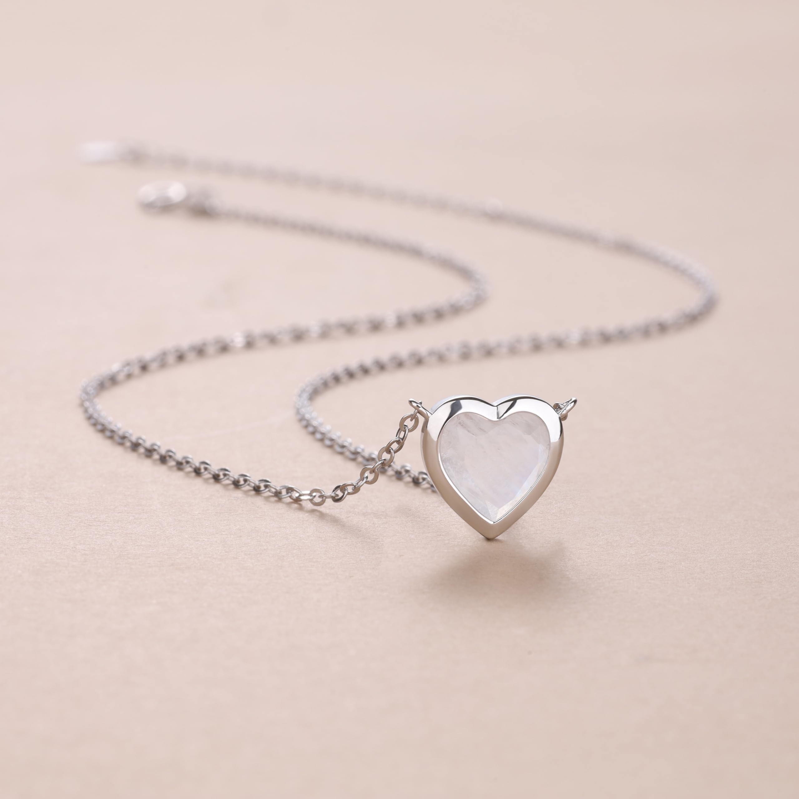 COAI Collar para Mujer de Plata de Ley con Colgante de Piedra de Luna Natural